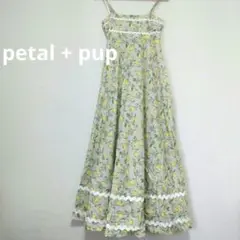 1点限り✨petal + pup 【US4】レモン柄キャミワンピース ロング