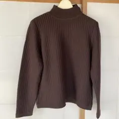 レオナール 茶 ハイネックセーター Lサイズ