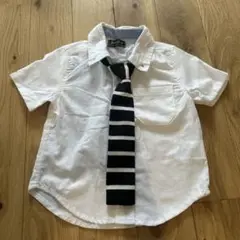 半袖シャツ ネクタイ付き ホワイト　90サイズ