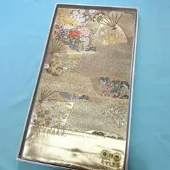 西陣織高級袋帯未仕立品 （株）長嶋成織物　本金箔引 麗華檜扇散文　正絹　新品
