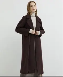 STUDIOS ロングコート ダークパープル