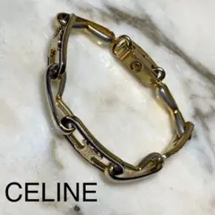 CELINE セリーヌ マカダム ブレスレット ゴールド色×ブルー色
