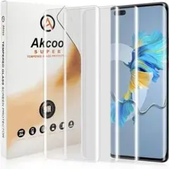 【3枚入】全面吸着 Akcoo Mate 40 Pro Plus ガラスフィルム