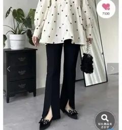 -3kg見え フロントスリットスーパーストレッチパンツ　TL