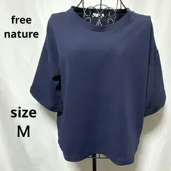 フリーネイチャー / トップス 半袖 シンプル ネイビー Ｍ