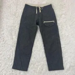 ★BEAMSビームス★ウールパンツＳブラックグレー　アンクル丈　ポケット　紐付き