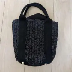ブラックカゴバック　ミニトート　かばん