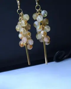 バイカラーシトリン　ピアス　イヤリング