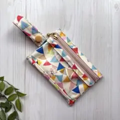 ハンドメイド＊ユキエモン クリア窓付キーポーチ