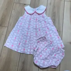 【美品】jacadi 12M ドット柄ワンピースセット