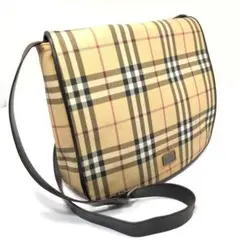 バーバリー Burberry ショルダーバッグ 大きめ ノバチェック 焦げ茶