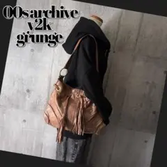 00s leather one shoulder bag gimmick y2k