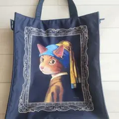 Shu Yam. 猫の絵画 手提げバッグ