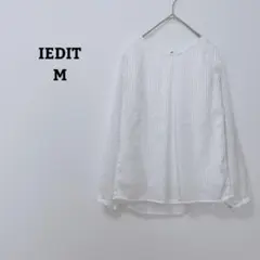 イディット　ブラウス　とろみ　ストライプ　オフィカジ　タック　透け感　Ｍ