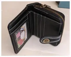 ♦即購入OK♦(❁ᴗ͈ˬᴗ͈)◞新品★ステッチブラックミニ財布/黒