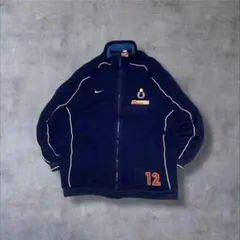NIKE古着トラックジャケットフルジップテック系イタリア企業口ゴネイビーDB47