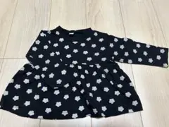 ブラック花柄ロンT90