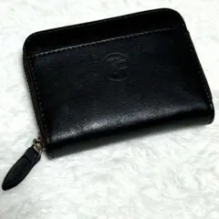 ミニ財布 本革 大容量 小銭入 レザー 財布 ブラック 黒 男女問わず◎