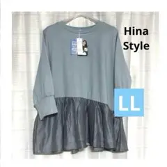 しまむら Hina Style チュニック 裾フレアプルオーバー 五分袖 LL
