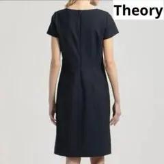 theory セオリー ノーカラーワンピース 黒 ブラック