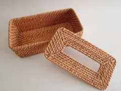 お値下げ⭐︎ 無印良品 ラタン ティッシュケース フタなし お値下げ⭐︎ 無印良品 ラタン ティッシュケース フタなし