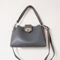 未使用　ワンショルダーバッグ　ショルダーバッグ　2way バイカラー　グレー
