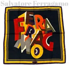 美品◎サルヴァトーレフェラガモ スカーフ 大判ハンカチ シルク