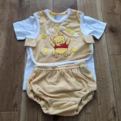80サイズ　ディズニーベビープー スタイ・Tシャツ・パンツセット Pooh