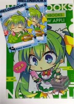 新品◆メロンブックス めろんちゃん クリアファイル ポストカード