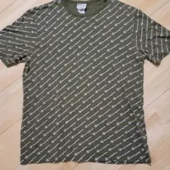 海外古着 激レア Champion ロゴプリント Tシャツ オリーブ Lサイズ