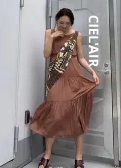 ♡CIEL'AIRシェルエアースカーフ ロングノースリーブワンピース フリー♡