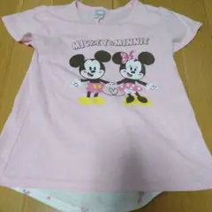 ミッキー&ミニー Tシャツ ピンク 120cm Tシャツ