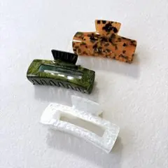❣️ヘアクリップ 大ぶり くすみカラー おしゃれ 大人カラー 3点セット