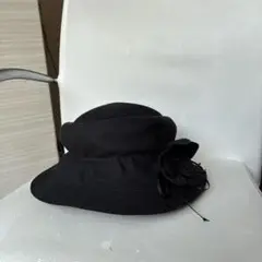 maxim ブラック花飾り付きハット