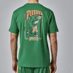 PUMA プーマ　メンズ　半袖　Tシャツ　未使用　グリーン　バスケットボール　M