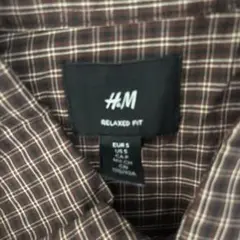 H&M リラックスフィット チェック柄 半袖シャツ S