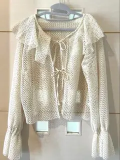 ローリーズファーム メッシュフリルカーディガン