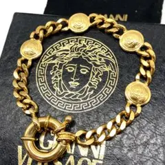 【美品】VERSACE ブレスレット メデューサ チェーン ゴールド イタリア製