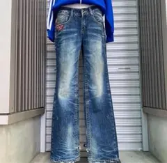 Lolita jeans ポップギャルy2k平成初期ワッペン刺繍ローライズデニム