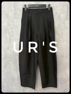 ✅️【美品】ur's タックカーブパンツ スラックス 黒 Ｍ