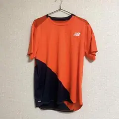 New Balance オレンジ ネイビー プラクティスシャツ L