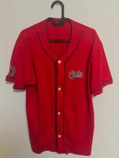 POLO RALPH LAUREN ベースボールシャツ 半袖 レッド Lサイズ