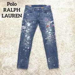 Polo RALPH LAUREN ペイント刺繍ダメージ加工 デニム ジーンズ