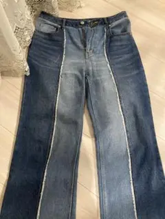 【美品】ベイフロー セパレートデニム ゆるフレア L