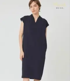 BEIGE, ベイジ CINDY Vネックワンピース ブラック サイズ4
