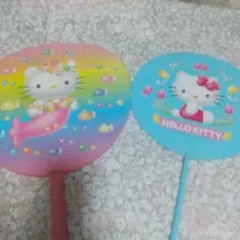 ハローキティ うちわ 2点セット