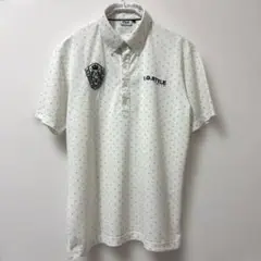 美品☆FILA GOLF／フィラ／LL／ポロシャツ／ホワイト／ドット柄