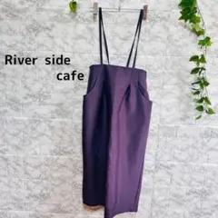 【g21】【リバーサイドカフェ】 ストラップ付きスカート　パープル　【F】 夏