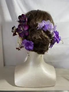 フラメンコ ヘアアクセサリー 紫色の花
