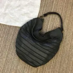2WAY 大型レザーショルダーバッグL ブラック